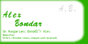 alex bondar business card